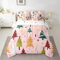 thumbnail image 3 of Homewish Rainbow Christmas Tree 7-Piece Bedding Comforter Set,Merry Xmas King Bedding Sets,Colorful Polka Dots Snowflake Bed Sheets For Girls,Breathable Home Decor Reversible, 3 of 9