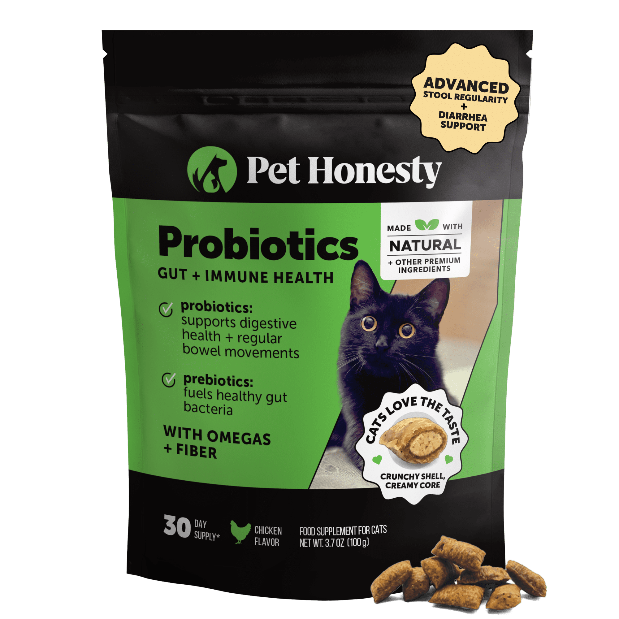 Dual Texture Probiotics Gut + Immune Health Supplement for Cats (Chicken Flavor)