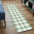 thumbnail image 4 of 2x6 Kitchen Runner Rug, Sage Green Buffalo Plaid Non-Skid Rubber Backing Large Rectangle Rugs - Living Room Bedroom Home Office, Green White Checkered Farmhouse Indoor Floor Mat Carpets Washable Rug, 4 of 9