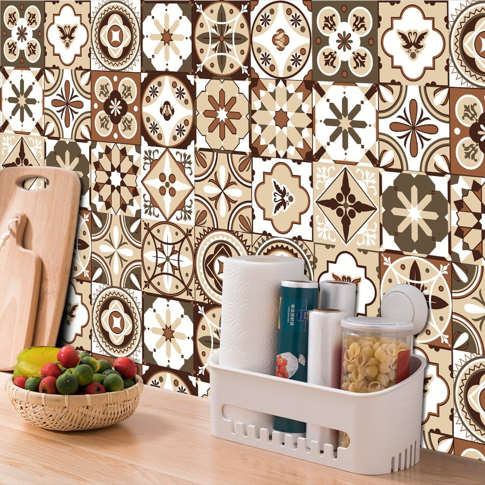 Tile Wall Stickers Transfers Moroccan Mosaic Pattern Home Self-Adhesive Sticker 