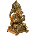 thumbnail image 3 of 18 Crowned Ganesha In Brass Handmade Made In India | Handmade Indian Decorative Sculpture for Home Decor, 3 of 3