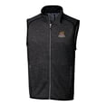 thumbnail image 2 of Men's Cutter & Buck Heather Charcoal Toledo Mud Hens Mainsail Sweater-Knit Full-Zip Vest, 2 of 3