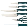 thumbnail image 4 of Spice by Tia Mowry - Savory Saffron Teal 7-Piece Cutlery Set with Block, 4 of 6