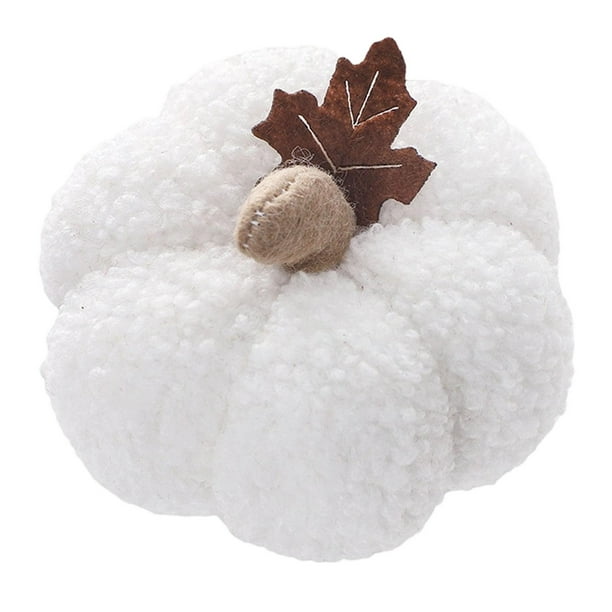Calabaza artificial decorativa de cosecha realista para Halloween Blanco