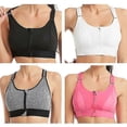 thumbnail image 4 of Wireless Supportive Sports Bra For Women Front Zip Design Cross Back Vest Yoga, 4 of 5