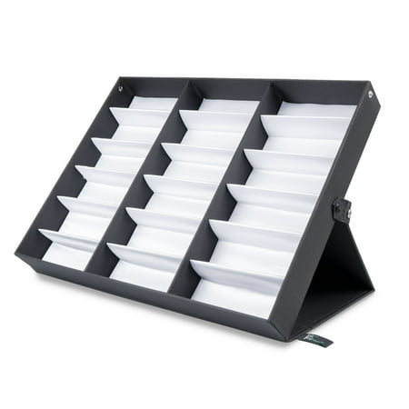 Prosource 18 Slot Sunglasses & Watch Organizer Box Stand Display Case Tray