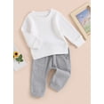 thumbnail image 3 of GXFC Baby Boys Fall Outfits Set Clothes 6M 1T 2T 3T Toddler Boys Long Sleeve Sweatshirt and Elastic Waistband Sweatpants 2 Piece Casual Autumn Clothing for Kids Boys, 3 of 8