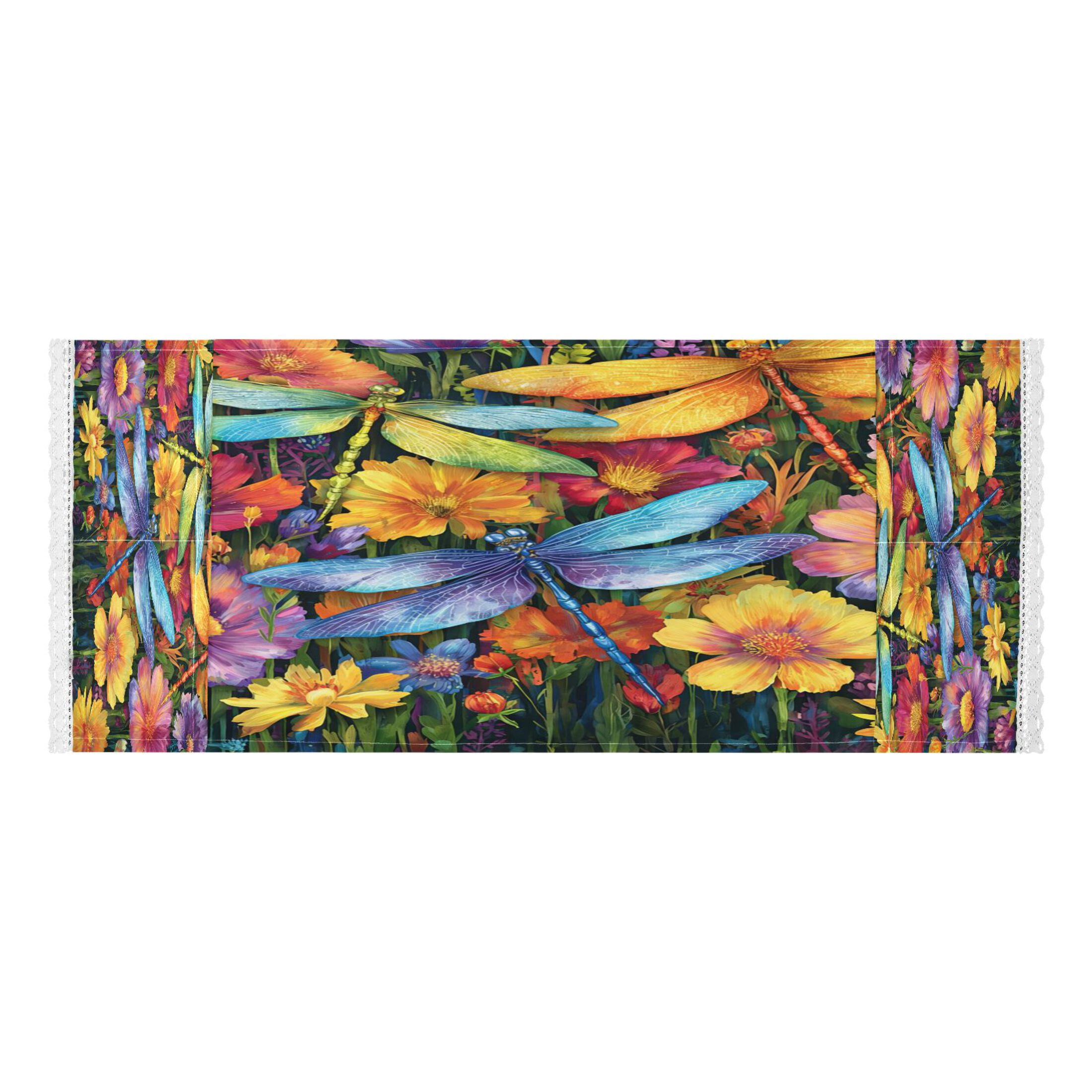 Wobogo Dragonfly Floral Breeze Washing Machine Cover Dustproof Washer Dryer Cover Waterproof Laundry Room Decorative Protector
