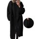 thumbnail image 3 of Abrigo de Lana de Invierno para Mujer, Cruzado, de Larga, con Solapa de Muesca, Tipo Gabardina Larga Negro XXXL, 3 of 5