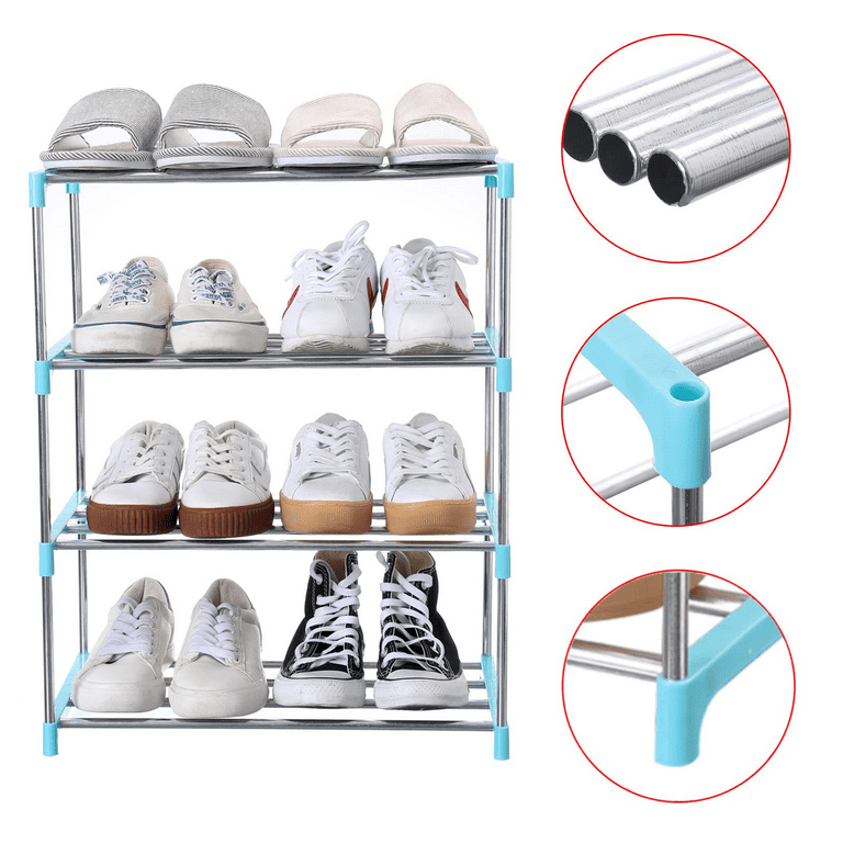 Hastings Home Space Saver Shoe Rack – 4-Tier Stackable Shoe Storage and Organizer