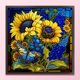 thumbnail image 3 of Hilo de algodón bordado completo Wdftyju punto de cruz girasol con vidriera 14CT, 3 of 9
