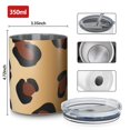 thumbnail image 4 of 12oz Coffee Tumblers Gold and Brown Of Leopard Print Stainless Steel Vacuum Insulated Travel Tumbler Coffee Cups Mug with Lid and Straw with Cleaning Brush for Cold & Hot Drinks, 4 of 5