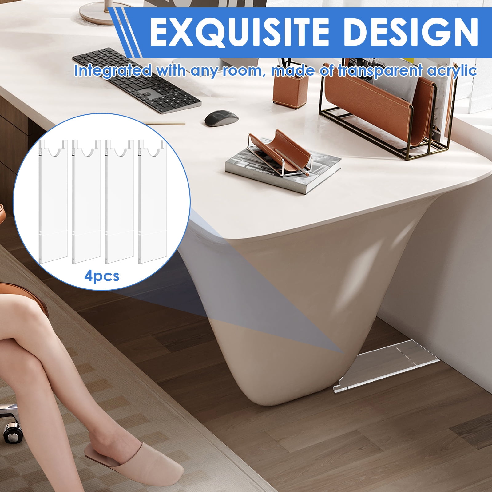 4Pcs Couch Wall Spacer Acrylic Transparent Anti Slip Couch and Bed Stopper Home Security Accessory Reduce Fire Risk from Heater Keep Space for Outlet