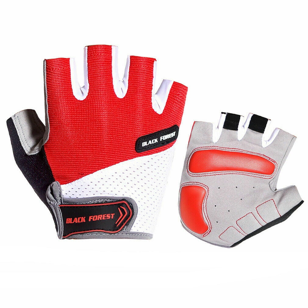 Men Cycling 1Pair Gloves Bike Half Finger Gel Padded Fingerless Outdoor