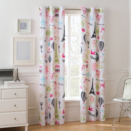Mainstays Room Darkening Paris Single Girls Bedroom Curtain Panel