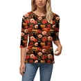 thumbnail image 6 of Godom Halloween T Shirt Women Vintage Graphic Tees 3/4 Sleeve Casual Funny Halloween Party Shirts, 6 of 6