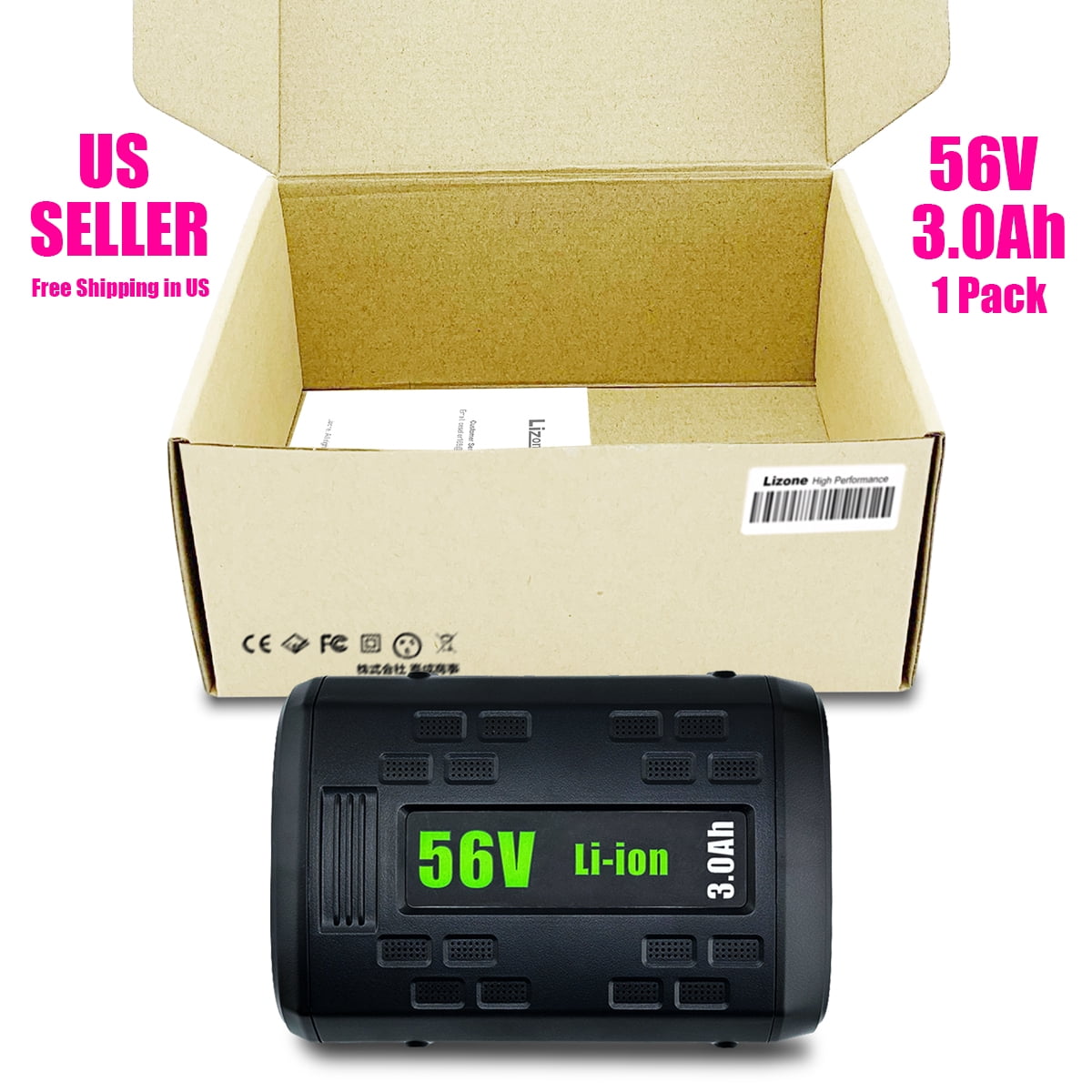 BA1400T 56V 3.0Ah Battery Replacement for EGO 56V Battery Power 3.0Ah BA1400 BA1400T 2.5Ah BA1400T BA2240 BA1120 Compatible with EGO 56V Lithium-Ion Battery Black
