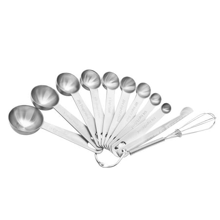 

11Pcs Measuring Spoons Set Premium Stainless Steel Metal Spoon Set Tablespoon and Teaspoon for Accurate Measure Liquid or Dry Ingredients for Cooking Baking