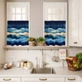 thumbnail image 3 of Abstract Art Night Sky Curtain Valances Set Mountains Oil Painting Landscape Art Kitchen Curtains 36&nbsp;inch Length Rod Pocket Valance and Tiers 3 Piece Set Small Bedroom Bathroom Laundry Decor, 3 of 9