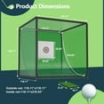 thumbnail image 3 of Miniyam 10 x 10 x 10 ft Golf Practice Net Cage – Heavy-Duty Metal Frame Hitting Net Kit, for Backyard, Indoor Training & Golf Simulator Setup, 3 of 11