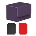 thumbnail image 2 of Estuche para tarjetas con cierre magnético. Capacidad para 100 tarjetas. Juego de cartas resistente para reuniones y pasatiempos. Púrpura, 2 of 9