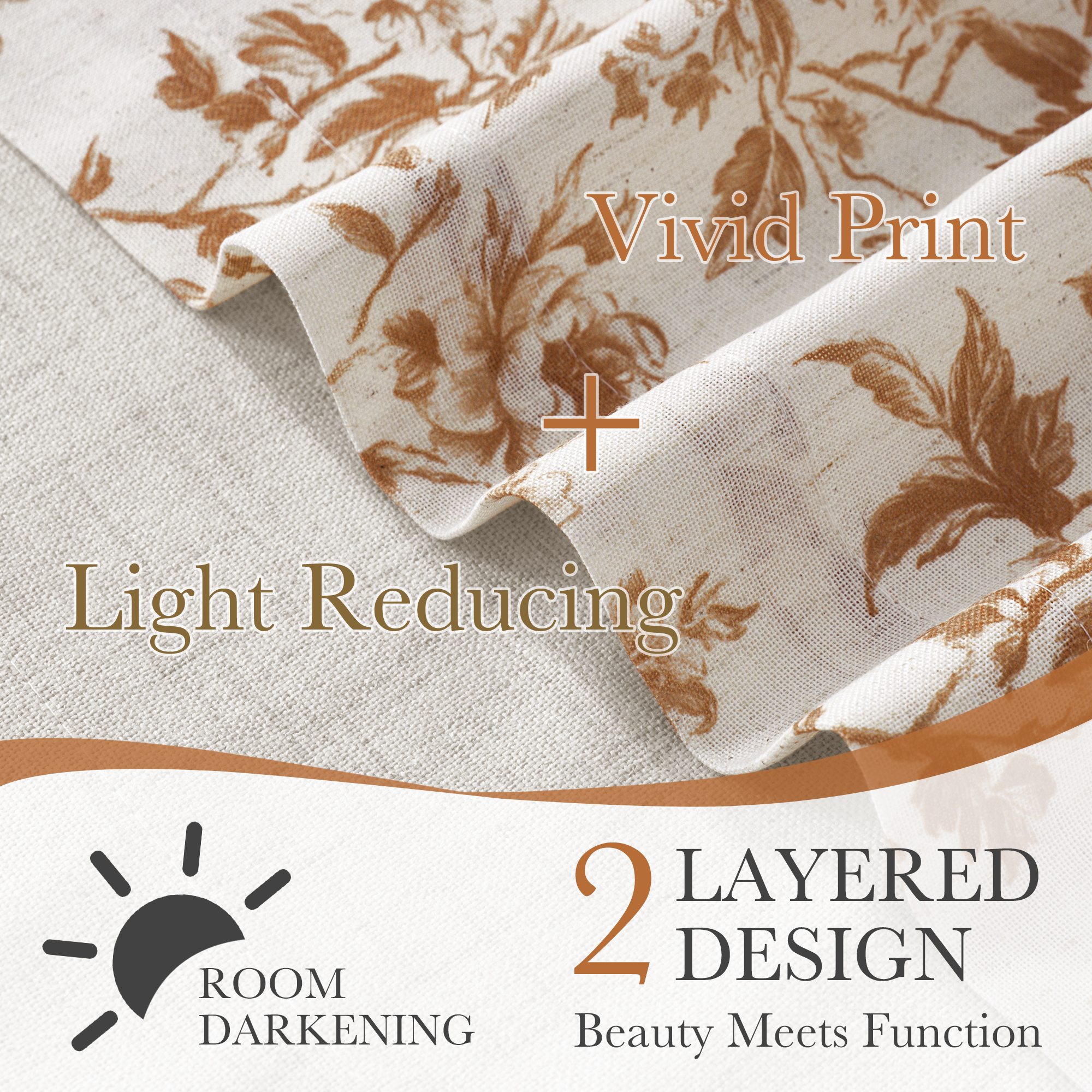 NICETOWN Floral valances for windows, Double Layer Linen Valance Curtains Rod Pocket Farmhouse Semi Sheer Light Filtering Linen Curtains for Bedroom Living Room, Yellow, 52"x18", 1 Panel