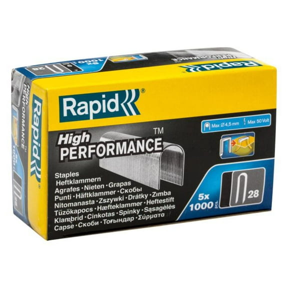Rapid - 28/10 10mm DP x 5m Galvanised Staples (Box 1000 x 5)