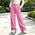 thumbnail image 6 of LIaqionyy Big Girls Sweatpants Kids Joggers Wide Leg Sweat Pants Elastic Waist Casual Pant with Pockets, 6 of 8