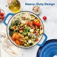 thumbnail image 6 of Hawsaiy 6.5 QT Enameled Cast Iron Dutch Oven with Lid, Nonstick Cookware for Baking, Roasting, Braising & Cooking, Dual Handles, Dark Blue, 6 of 10