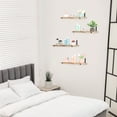 thumbnail image 5 of REGALWOVEN Wood Floating Shelves Set of 4, Wall Mounted Shelves for Bedroom and Kitchen Wall Decor Brown 16.5*6.7in, 5 of 7
