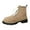 Khaki, variant on Women's Suede Combat Boots Comfortable Wide Toe Box Lace Up Mid Calf Booties Platform Lug Sole Non Slip Riding Boots Gray Size 6