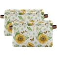thumbnail image 2 of GZHJMY Butterfly Sunflower Storage Basket with Handles Collapsible Storage Bins Canvas Fabric Storage for Shelves Closet Bedroom Living Room 1Pack Collapsible Organizer, 2 of 7