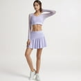 thumbnail image 2 of Women's High Waist Active Skort with Built-In Shorts and Soft Gathered Hem Detail - X Large, Purple, 2 of 7