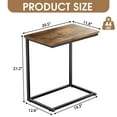 thumbnail image 3 of C Shaped End Table, Metal Square Side Table for Sofa, for Coffee, Laptop, Heavy-Duty Small Side Table for Couch, Sofa Table for Living Room, Bedroom, Bedside, 3 of 8