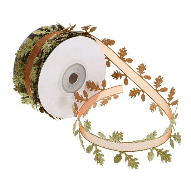 1 rollo de cinta decorativa con forma de hoja navideña para envolver regalos, decoración de fiesta de Navidad y Acción de Gracias, 10 m