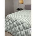 thumbnail image 2 of Abstract Down Alternative Comforter, Repetitive Flowers in Squares Monochrome Pattern on Plain Backdrop, Microfiber Quilt for All Season, 5 Sizes, White Dark Slate Blue, by Ambesonne, 2 of 3
