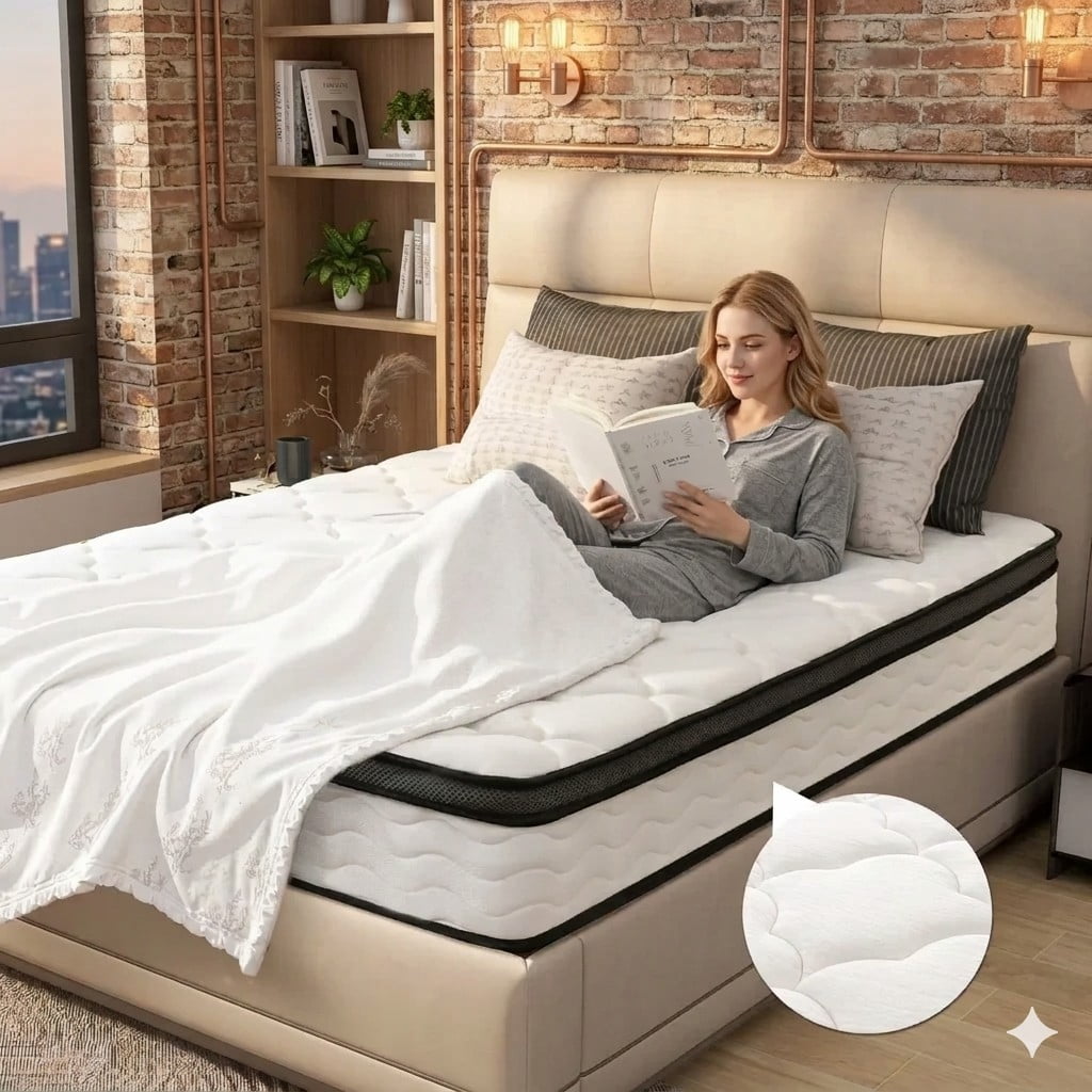 Full Mattress 12 inch, CARZZI LIFE Full Size Mattress in a Box, Gel Memory Foam and Wrapped Pocket Hybrid Spring Mattress, Medium Firm, Zoned Pressure Relief, Edge Support, 365-Night Trial