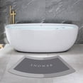 thumbnail image 3 of Luzkey Curved Bath Rug Bathroom Rug, Toilet Rug for Circular Shower, Washable Polyester Bathroom Mat Shower Rug Anti Slip Shower Mat Gray, 3 of 8
