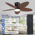 thumbnail image 7 of Phorus 42 in Ceiling Fan with Light and Remote, Low Profile 5 Palm Leaf Blades Fan for Bedroom and Living Room, Brown, 7 of 7