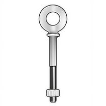 Eye Bolt With Shoulder, 1/2"-13, 4 in Shank, 1 in ID, Steel, Galvanized