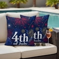thumbnail image 5 of July 4th Pillow Covers 2 Pack Independence Day Retro Red Blue Fireworks Dark Blue Pillowcase Waterproof Outdoor Throw Pillow Cover for Patio Garden Square Cushion 24”x24”, 5 of 9