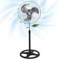 thumbnail image 1 of Aigostar Ventilador de Pedestal de 18 Pulgadas, Aspas Metálicas, Gran Flujo de Aire, 3 Velocidades, Oscilación de 90°, Altura Ajustable, Silencioso, Color Negro, para Uso Interior y Exterior, 1 of 8
