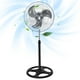 thumbnail image 1 of Aigostar Ventilador de Pedestal de 18 Pulgadas, Aspas Metálicas, Gran Flujo de Aire, 3 Velocidades, Oscilación de 90°, Altura Ajustable, Silencioso, Color Negro, para Uso Interior y Exterior, 1 of 8