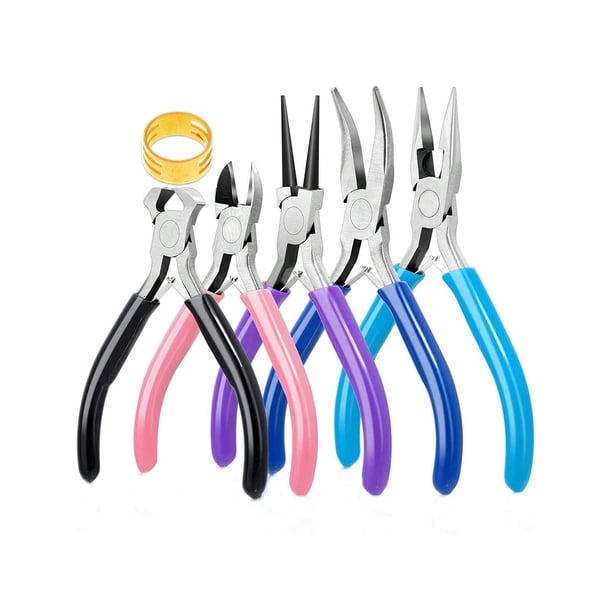 4-6pcs/set Jewelry Pliers Tool Set With Ring Nose Pliers, Round Nose Pliers, Chain Nose Pliers, Bent Nose Pliers, Zipper Pliers Perfect For Jewelry Repair/cutting/maintenance, Metal Cutting Pliers, Be