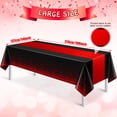 thumbnail image 2 of Mantel de fiesta MASHAN de plástico negro y rojo 137 x 274 cm (3 unidades), 2 of 7