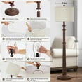 thumbnail image 2 of NATYSWAN Floor Lamps for Living Room - 60" New Upgrade Resin Farmhouse Floor Lamp with 3 Colour Temperatures - Vintage Standing Lamp Reading Light with Linen Shade Tall Lamp for Bedroom Office, 2 of 8