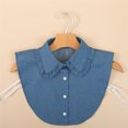 thumbnail image 3 of Cuello de muñeca de mezclilla retro versátil con cuello puntiagudo, cuello falso, cuello falso de camisa clásica para mujer, 3 of 6