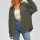 thumbnail image 4 of Camisa con bolsillos de color liso para mujer: top de punto holgado de manga larga, poliéster, versátil para primavera/otoño, tallas US 4-12, EU 34-42, 4 of 8