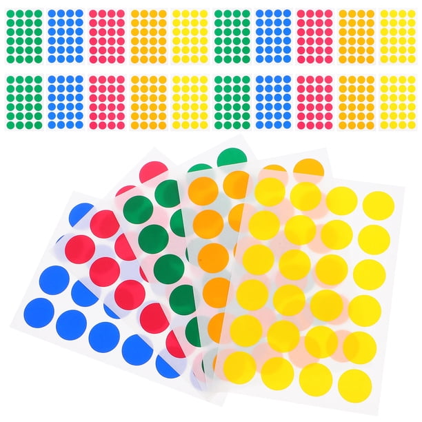 KAKOWELY 720Ud Stickers Circulares Coloridos Para Codificación Y Scrapbooking Con Adhesivo Fácil Y Vibrante
