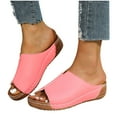thumbnail image 5 of Viluyesy Women's Wedge Sandals, Solid Color Soft Sole Arch Support Comfortable Slip-On Slides Shoes Pink, 5 of 5